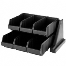 Black Versa Self Serve Condiment Bin Stand Set 6RS6 480